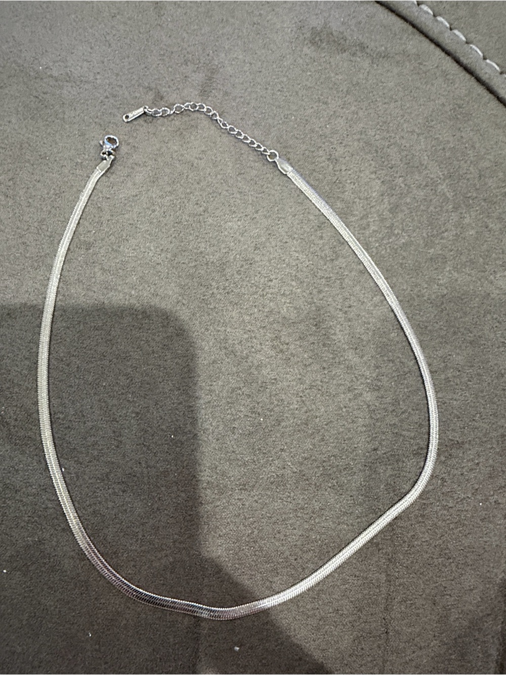 Silver Herringbone Necklace - Sleek Minimalist Chain